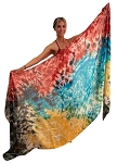 Silk Tie Dye Belly Dance Veil for Dance in Sky Fire
