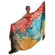 Silk Tie Dye Belly Dance Veil for Dance in Sky Fire 